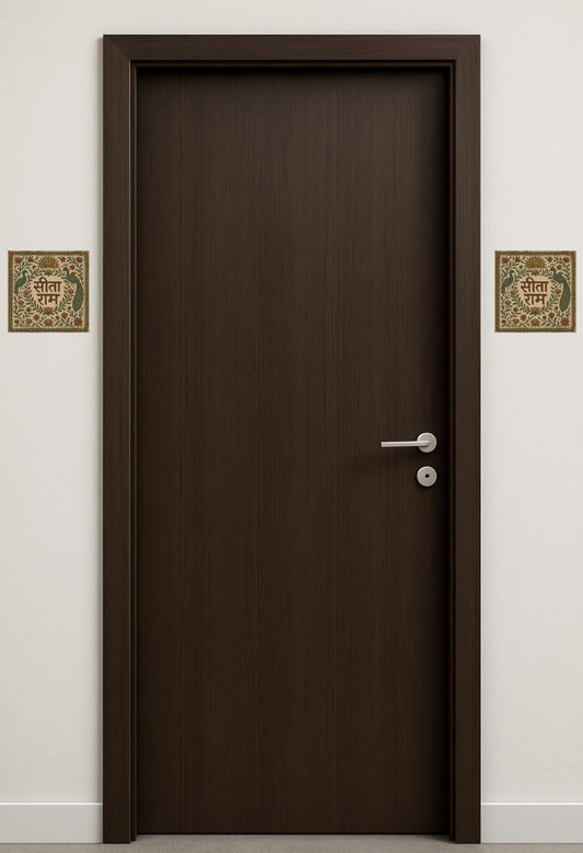 Sita Ram Adhesive Door Tags (Made of Metal & Plastic)
